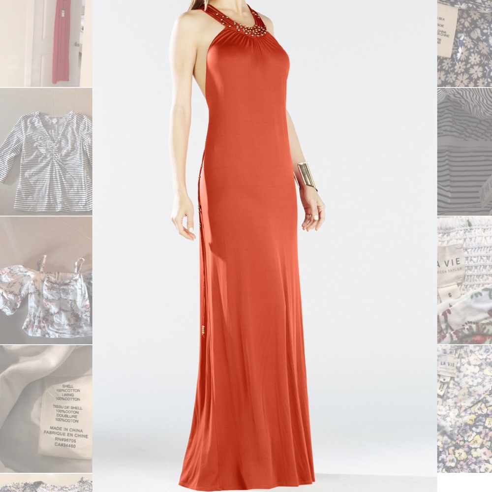 NWT BCBGMAXAZRIA halter Maxi Dress